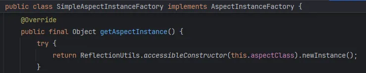 SimpleAspectInstanceFactory