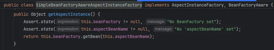 SimpleBeanFactoryAwareAspectInstanceFactory