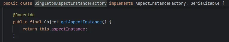 SingletonAspectInstanceFactory